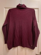 Wiśniowy sweter Mango Violeta stan db śliwka golf
