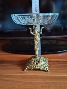 Patera kryształ + mosiądz.