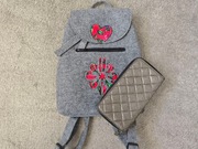 Plecaczek filc i portfel damski Atmosphere wym. 20x10 cm