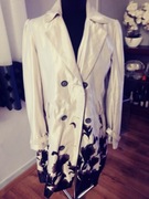 Plaszcz.damski polysk trenczguziki krem. 40