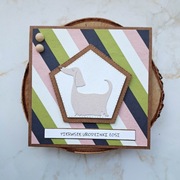 Kartka z pieskiem, psem, dla psiary, na roczek, ręcznie robiona