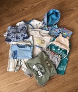 Zestaw ubrań na wiosnę dla dziecka w rozmiarze 74. 11 elementów..