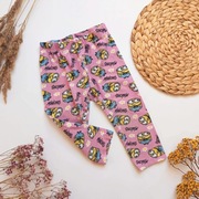 Legginsy różowe Minionki 104 elastyczne Minionek spodnie bawełniane bawełna