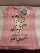 nowa NICI owieczka 116 różowa w groszki koszulka t-shirt super jakość