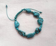 Bransoletka BOHO makrama z naturalnymi  turkusami