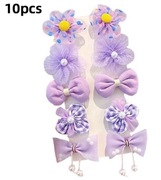 Śliczne szyfonowe kokardki spinki do włosów, 10 sz