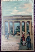 Pocztówka z Bramą Brandenburską z początku 1900r, rzadka
