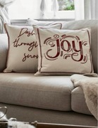 2szt poszewka na poduszkę 45x45 Westwing z haftem JOY nowa