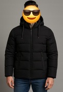 KURTKA MĘSKA ZIMOWA - W KOLORZE CZARNYM - CIEPŁA I WYGODNA XXL