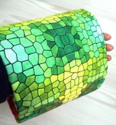 Osłonka osłonki na doniczkę roślinę z tkaniny mozaika wzór monstera