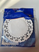 Papierowe ażurowe podkładki serwetki pod babeczki talerzyki 10cm 50 sztuk