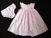 SAVANNAH sukienka 74 pastelowa różowa hafty