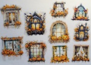 naklejki 10 szt okna halloween3 scrapbooking