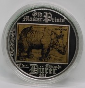 Nosorożec Albrechta Dürera - 2013, Srebrna Moneta 5 dolarów Wyspy Cooka