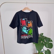 T-shirt 140 AMONG US czarny krótki rękaw bluzka koszulka tshirt