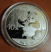 Srebrna oryginalna moneta: Chińska Panda z 2017 r. Ag .999 