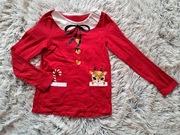 H&m świąteczna bluzka 122/ 128 Mikołajka