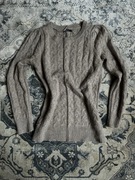 Gina Tricot sweter damski z angorą S gruby splot warkocze ciepły mięsisty