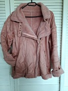 Kurtka ramoneska zamszowa brudny roz 48 plus size