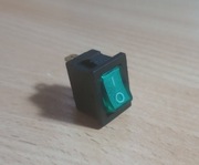 Włącznik wyłącznik kołyskowy podświetlany zielony 12VDC ON-OFF SPST 2 poz