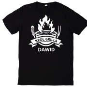 koszulka z nadrukiem król grilla czarny t-shirt