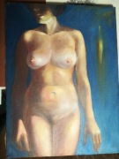 Obraz olejny, olej na płótnie, akt, 56x42cm