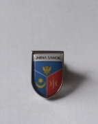 Herb gmina Sanok przypinka pin odznaka wpinka