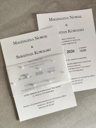 Zaproszenia ślubne klasyczne z kalką i perełkami 