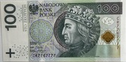 Unikatowy banknot 100 zł z wyjątkowym bo numerem seryjnym CR7767777