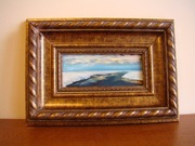 Rzeka żimą w szerokiej ramie