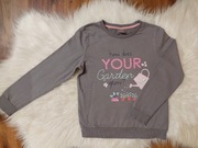 Szara bluza dresowa dziewczęca bluzka - 134 cm