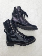 Kozaki damskie czarne lakierki EVA MINGE rozm. 39