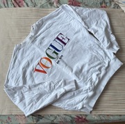 Vogue biała bawełniana bluza z kolorowym napisem cotton sweatshirt