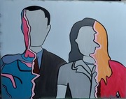 Para rozwodowa 70x90cm farby akrylowe