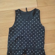 koszulka szerokie szelki top czarna w kropki XXS 34 Sinsay