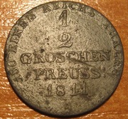 Prusy Wschodnie i Zachodnie 1/2 grosza 1811A