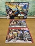 Zestaw metalowych szyldow reklamowych Budweiser Budvar i Sternquell Pilsner