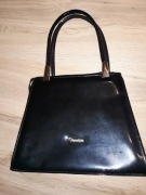 Elegancka czarna torebka z połyskiem, pojemna