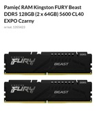 Pamięć RAM DDR5 Kingston 1x64gb  z 128bg 5600 jak nowe na gwarancji