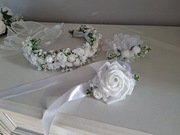 Zestaw 3w1 wianek na głowę komunijny uniwersalny osłonka I korsarz Nowy 