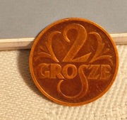 2 grosze 1937 stan 1-  piękna patyna