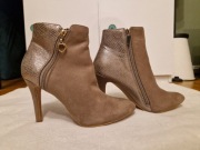 Beżowe botki wysoki obcas nowe