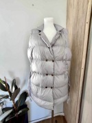 Szary pikowany bezrękawnik damski oversize, nowy z metką S/M/L