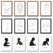 Metryczka urodzenia dziecka do samodzielnego druku PDF, dużo wzorów!