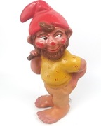 Krasnal z łopatką ceramika ręcznie malowana Niemcy poł. XXw