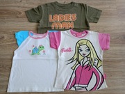 3 x Bluzka koszulka t-shirt Barbie rozm. 110/116  - 5/6 lat