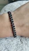Bransoletka z kamieni granat czarny turmalin 