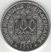 Afryka Zachodnia (BCEAO) 100 franków 1997 - 26 mm - nr 3