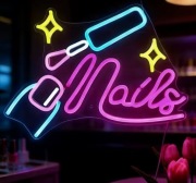 NEON PAZNOKCIE NAILS STUDIO PAZNOKCI SZYLD LAMPKA LED