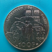 100 franków 1994 Francja 50. rocznica - Wyzwolenie Paryża  Ag 0,900  15 g